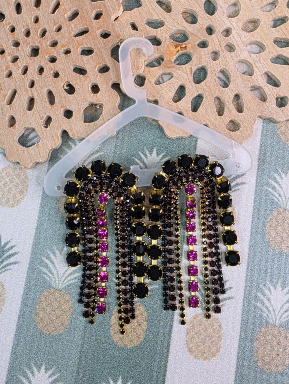 Feed Me Gems Crystal Fringe Drop Earrings